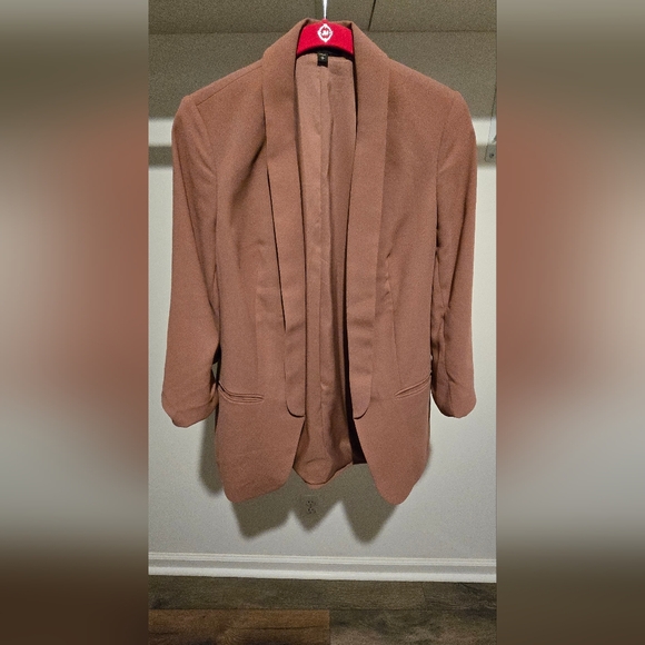 Express Ruched Boyfriend Blazer Rose Size Small (Sm) - Picture 3 of 3